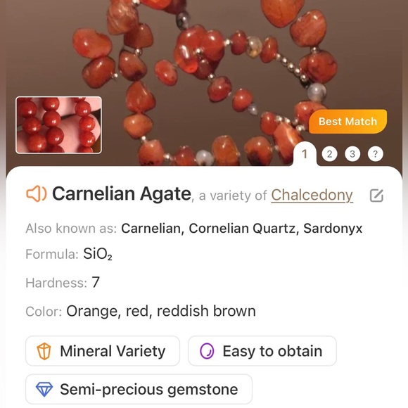 Handcrafted repurpose carnelian glass faceted crystal beaded necklace - Picture 10 of 10